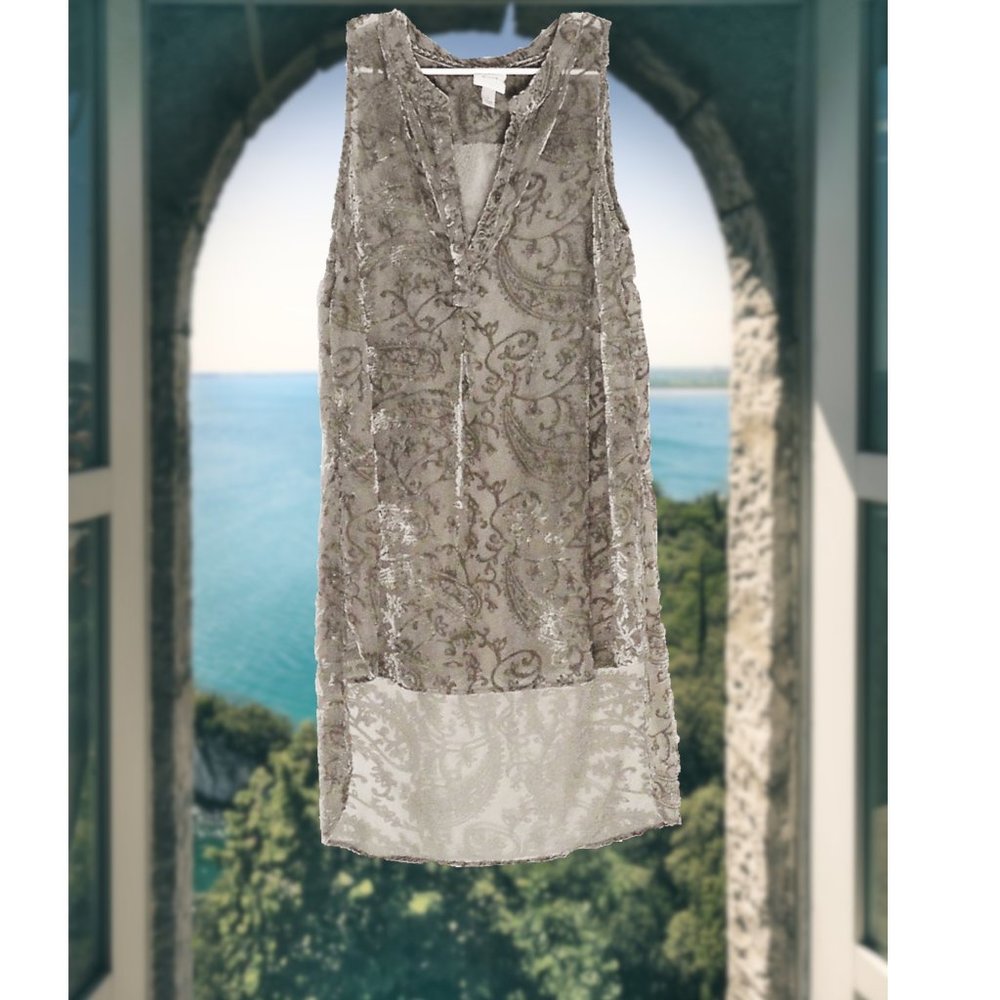 Beach Cover Up Semi Sheer Green/Gold Shimmery